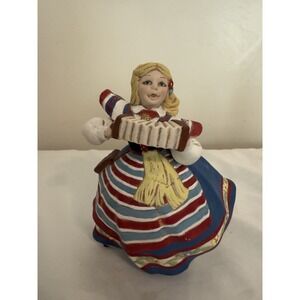 Vintage Hand painted‎ Ceramic Polish Folk Girl